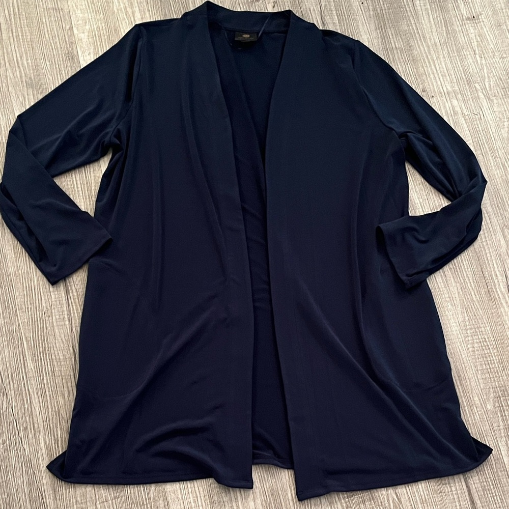 JM Collection Deep Blue Cardigan - Picture 7 of 8